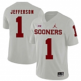 Oklahoma Sooners 1 Tony Jefferson White College Football Jersey Dzhi,baseball caps,new era cap wholesale,wholesale hats